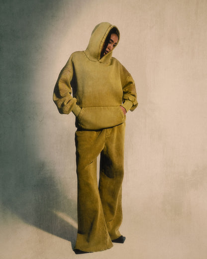 AL CAMILEON STUDIO X BROWN NOSE Stained Yellow Sweatsuit