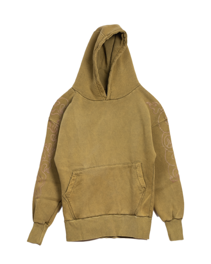 AL CAMILEON STUDIO X BROWN NOSE Stained Yellow Hoodie