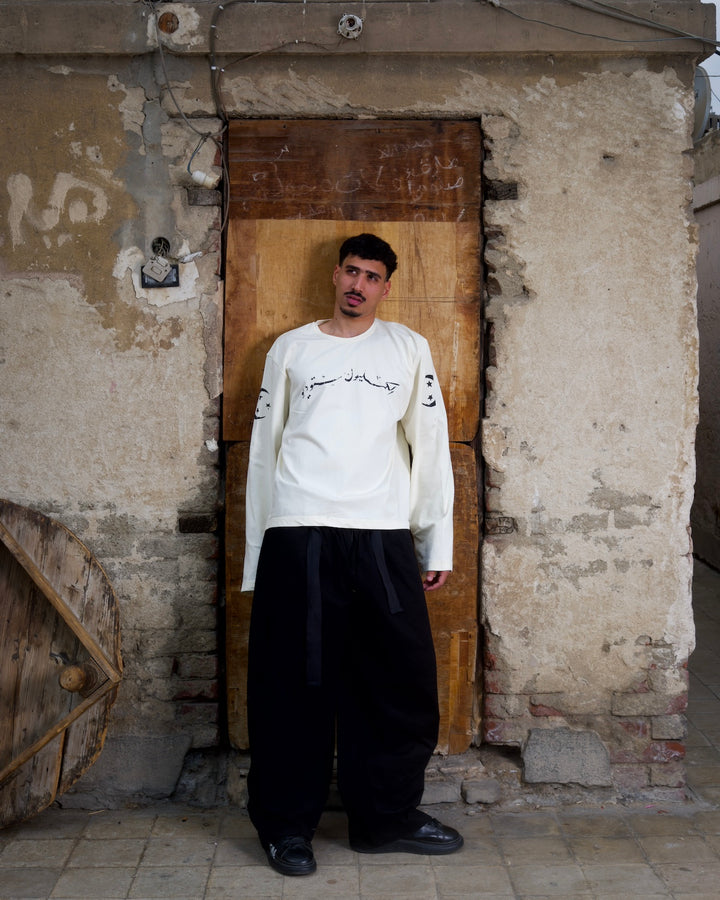 Hand-dyed Black Volume Trousers