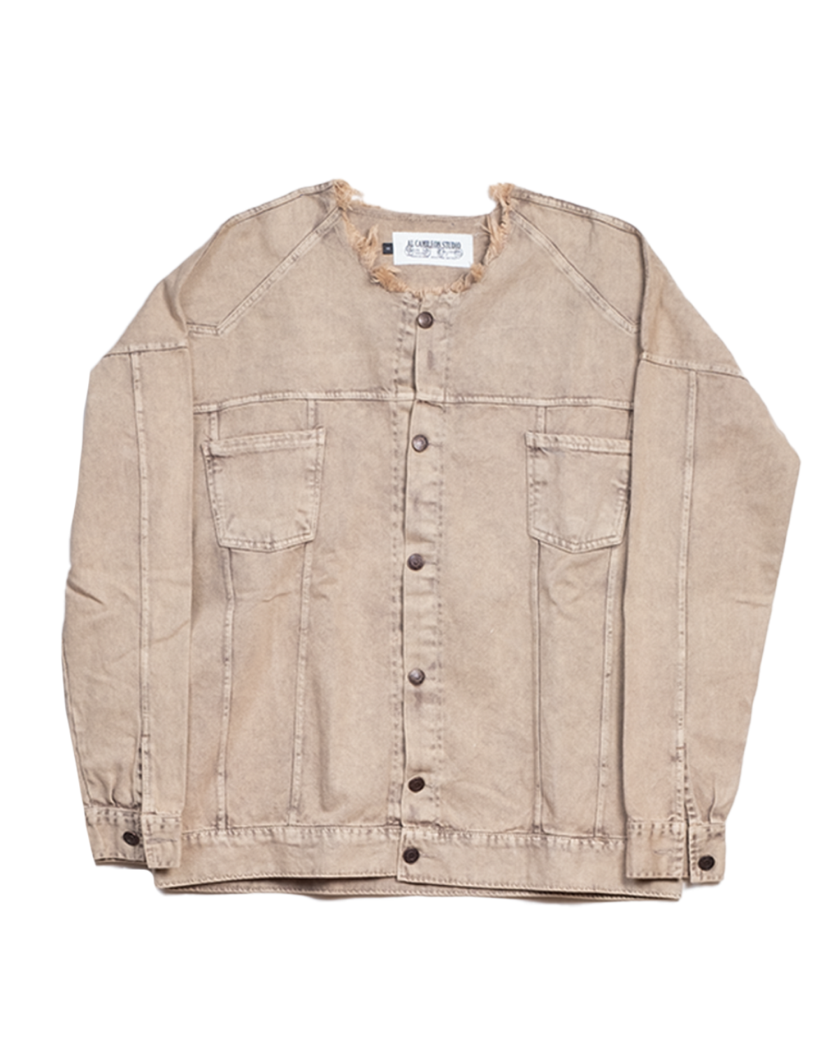 Stone Wash Embossed Denim Jacket