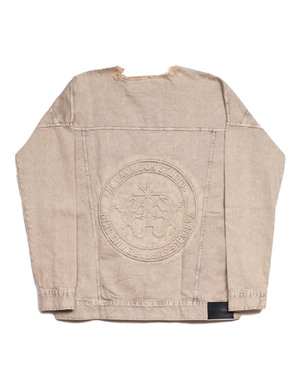 Stone Wash Embossed Denim Jacket