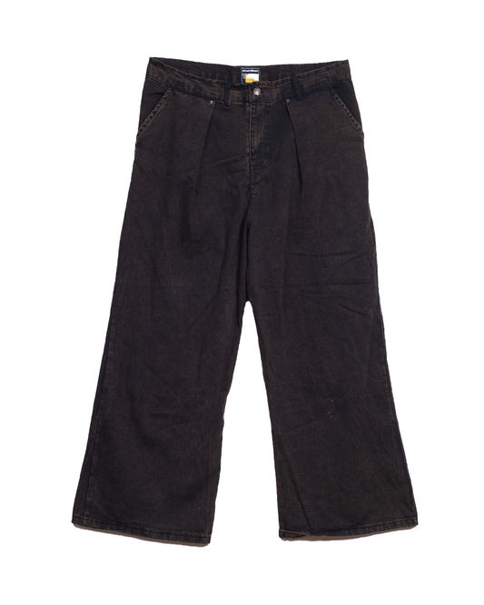 Dark Brown Pleated Jeans